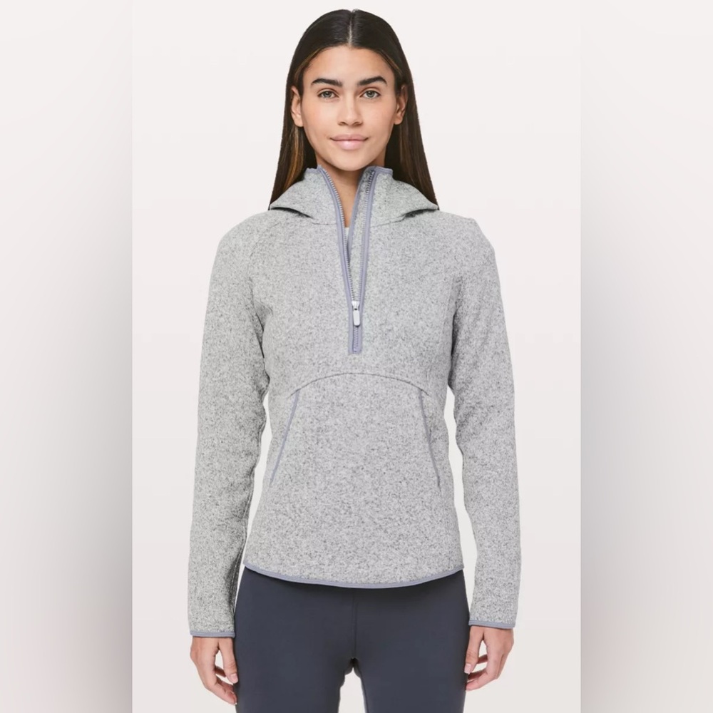 Lululemon Fleece & Thank You Half-Zip Hoodie - Heather Gray